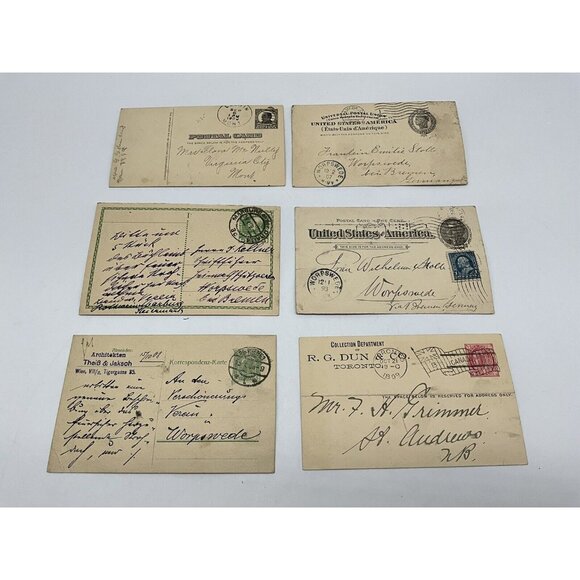 United States And Germany Antique Postal Cards Canceled And Used, Lot of 6 AS-IS - Picture 4 of 16